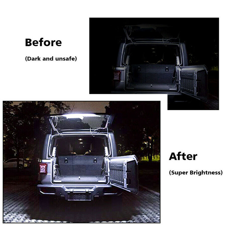 1 Set Stainless Steel Bracket 20W Rear Glass Lift Gate Hatch Dome LED Light Bar