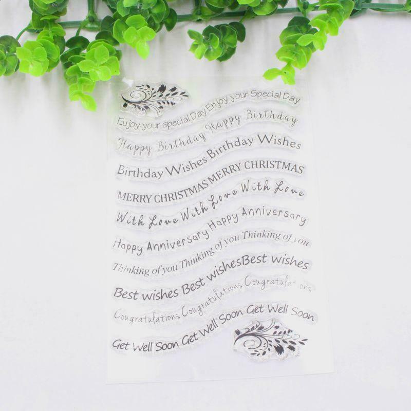 Best Wishes Clear Silicone Rubber Stamp DIY Cling Diary Scrapbooking Card Decor
