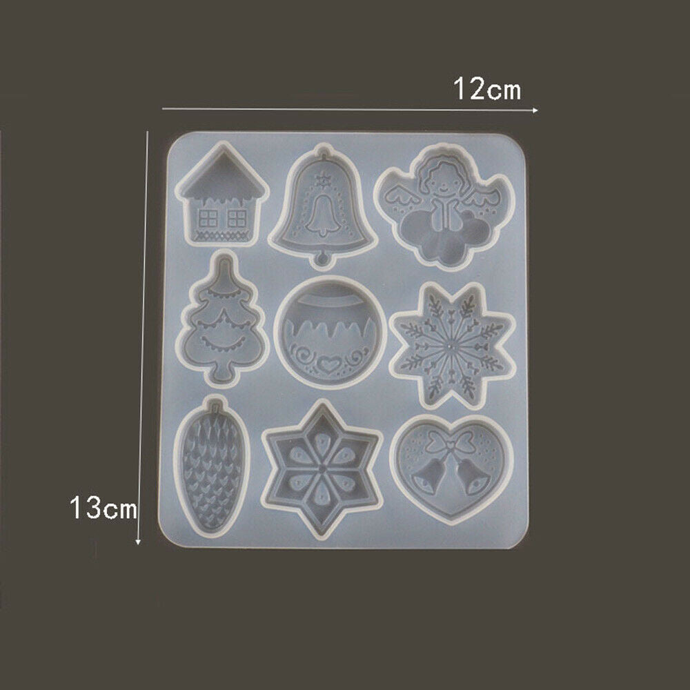 Christmas Pendant Keychain Silicone Mould Handwork Craft Epoxy Casting Mold DIY