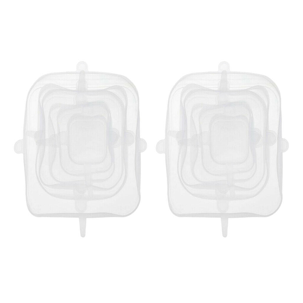 12pcs Silicone Stretch Lids Reusable Kitchen Freezer Safe for Bowls Dishes