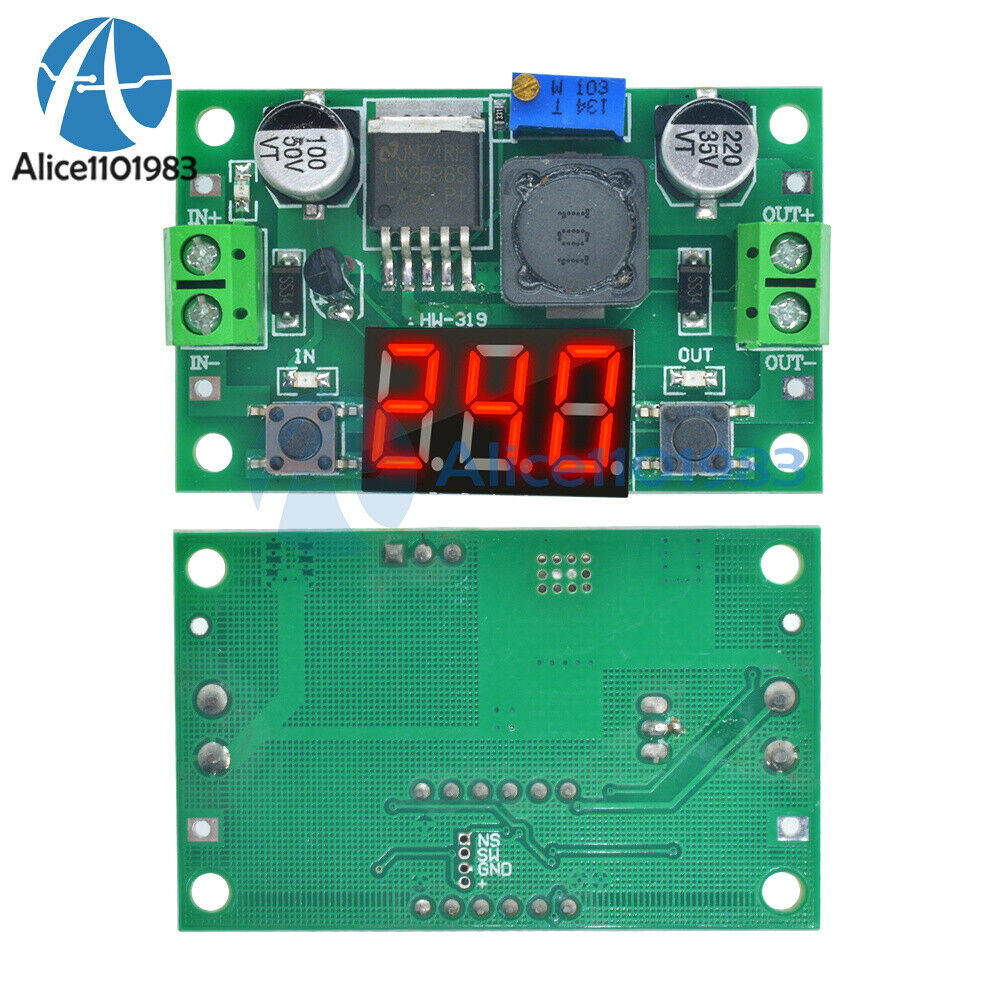 2PCS DC Buck Step Down Converter Module LM2596 Voltage Regulator Voltmeter Led