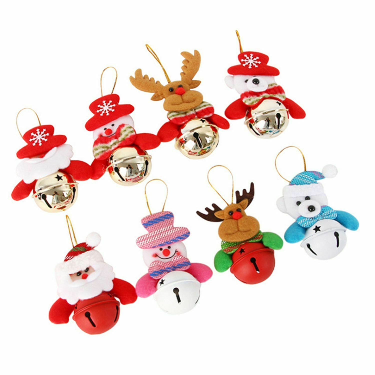 Bear Santa Claus Bells Elk Ornaments Snowman Pendant Christmas Tree Decoration