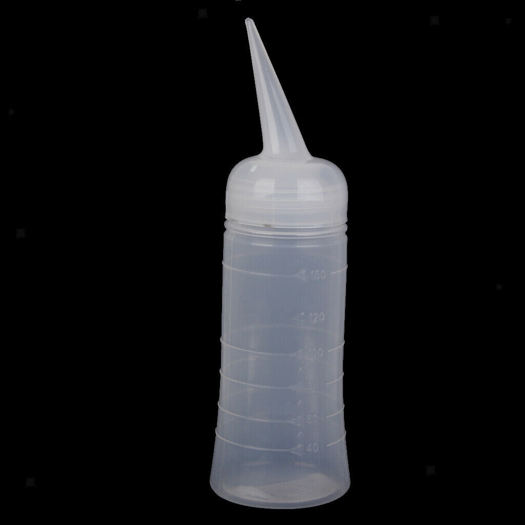 120ml Plastic Salon Hair Color Applicator Bottle Scale Tool With Angled Tip