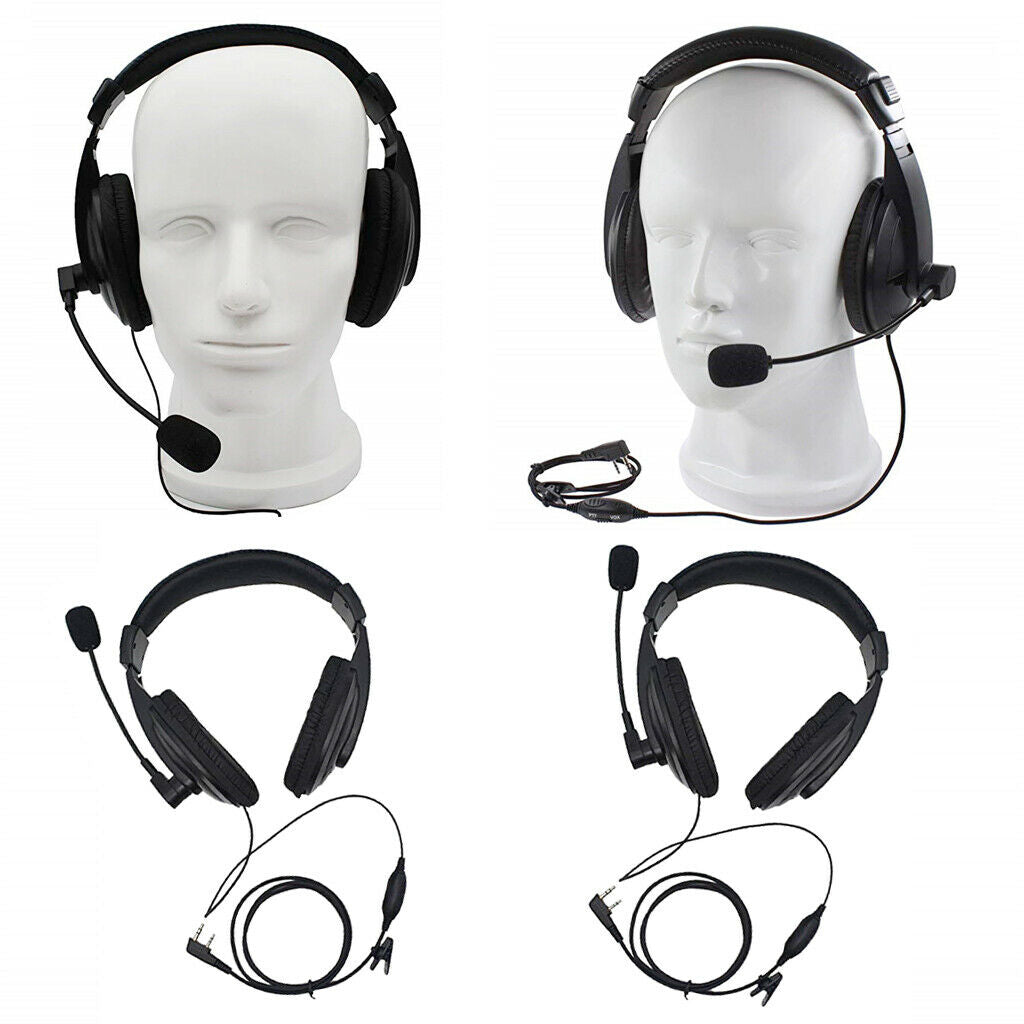 2Pcs Professional Over head Headphones for 2Pin Baofeng 777S RT21/22/5R