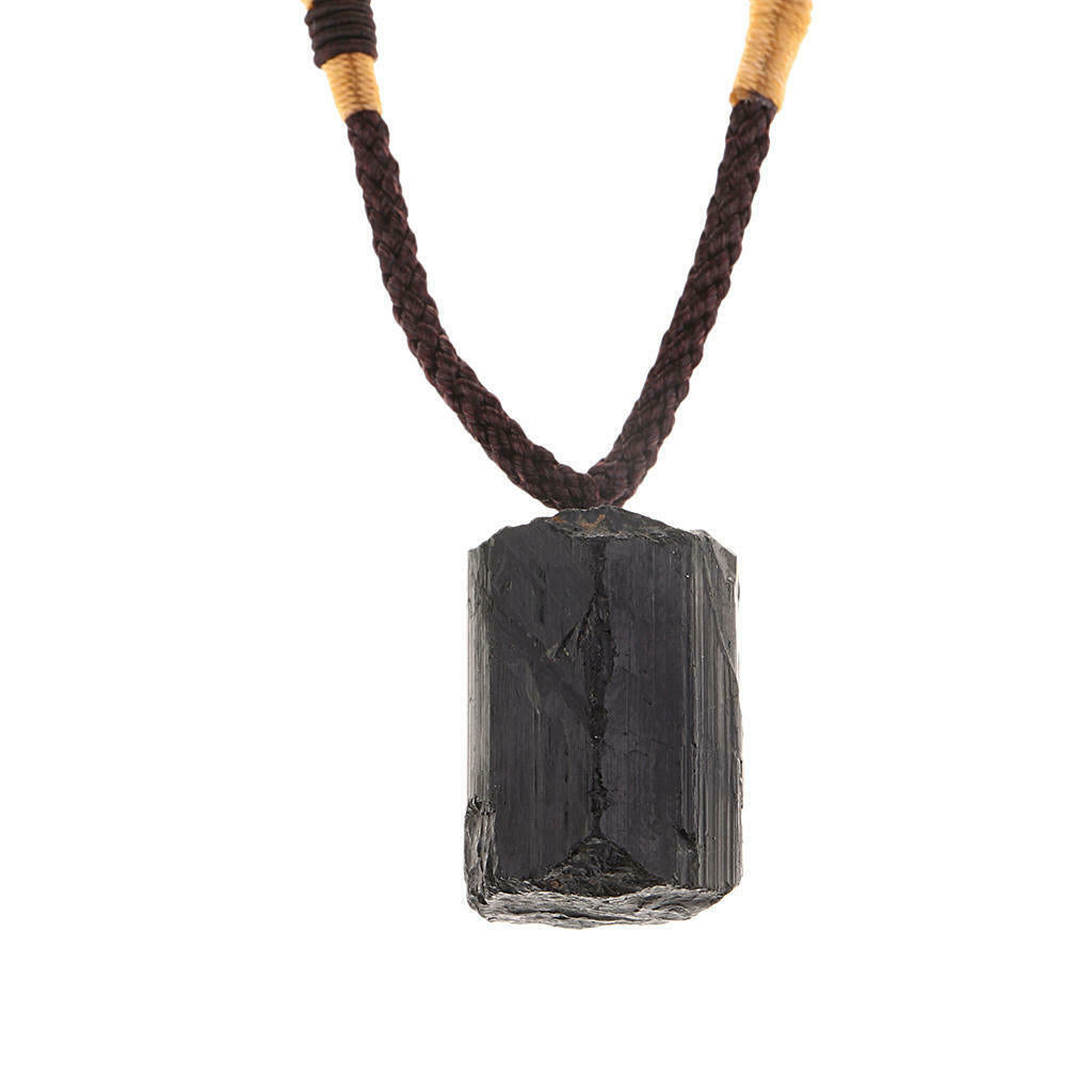 1x Natural Crystal Black Tourmaline Stone Pendant Jewelry for Collectables