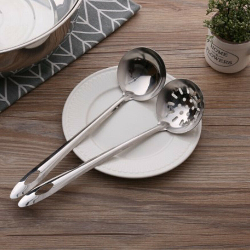 2pcs 7cm Stainless steel Spoon + Colander Hot Pot Long Handle Spoo.l8