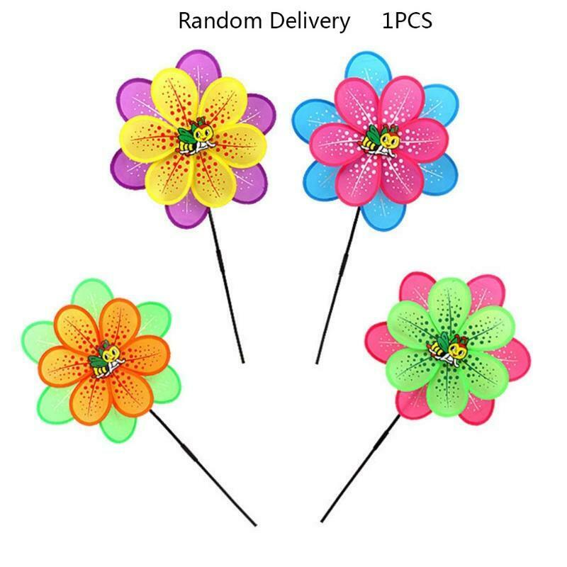 1PC Double Layer Wind Spinners Sunflower Lawn Pinwheels Windmill Garden Decor