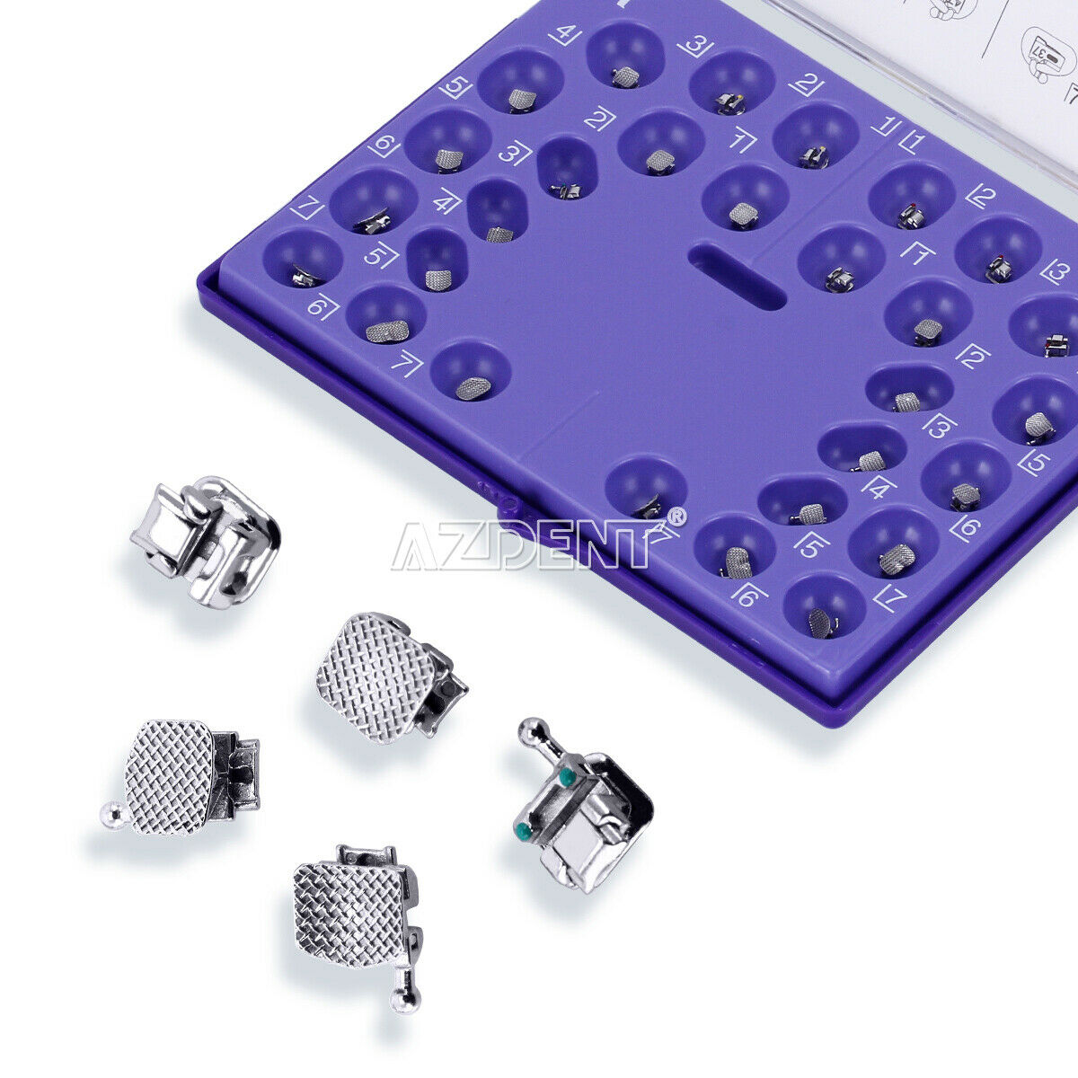 Dental Orthodontic Self-Ligating Brackets Braces MIM Roth 022 Hook 345 AZDENT