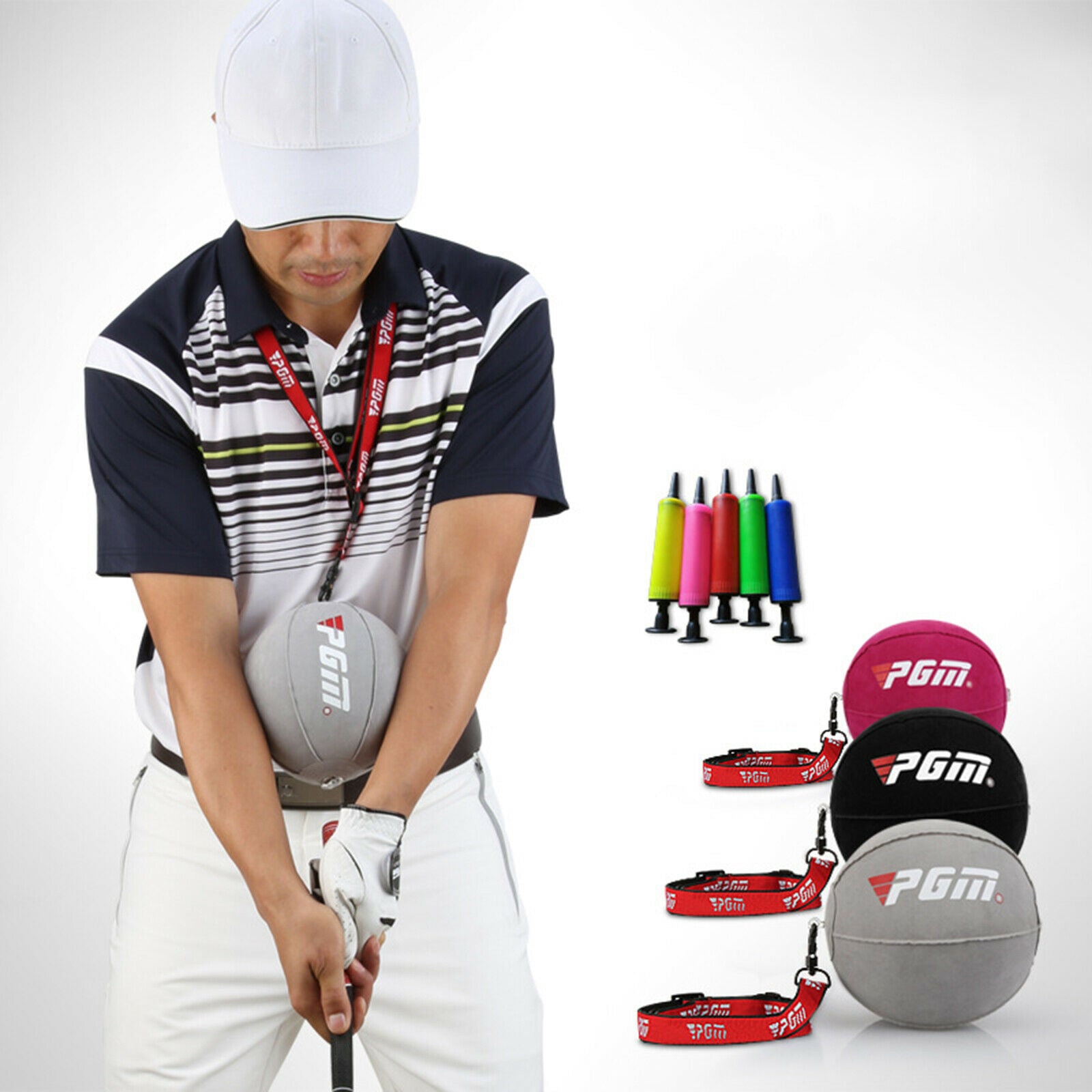Golf Swing Ball Posture Corrector Putter Practice Golf Accessories Rose Red