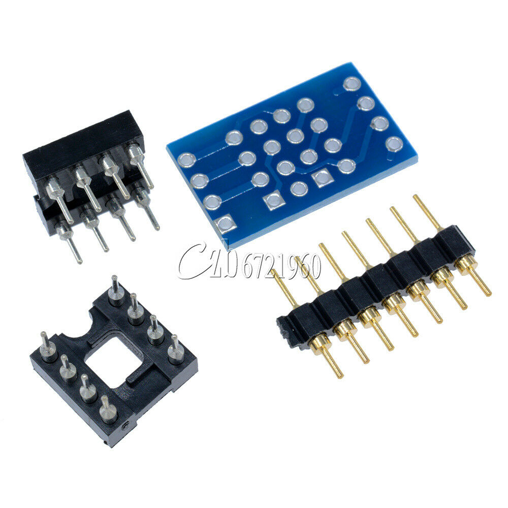 Dual DIP8 to DIP8 Mono Opamp PCB+Pin+Socket for NE5532 OPA627 OPA2132 TL072 P07