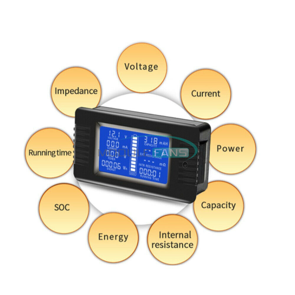 PZEM-015 Battery Tester Monitor DCVoltage Current Power Capacity Table+50A Shunt