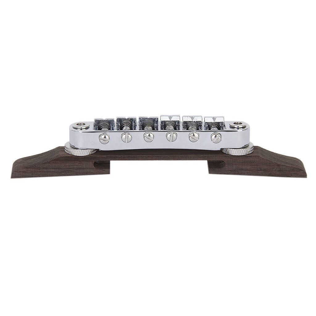 Archtop Rosewood Bridge with Chrome Plated Saddles Luthier Jazz Guitar Part