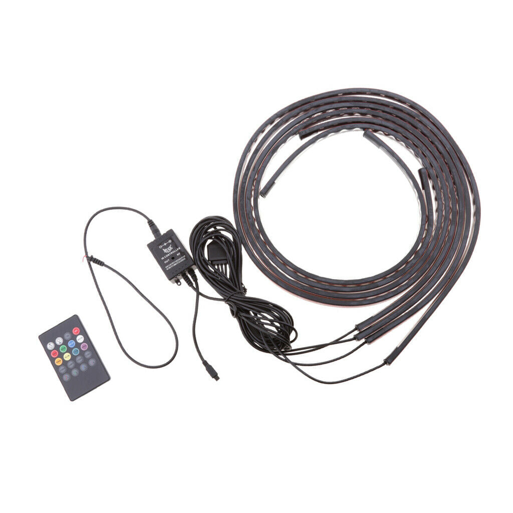 Car Chassis Grill RGB LED Atmosphere Neon Glow Light Remote Sound Control