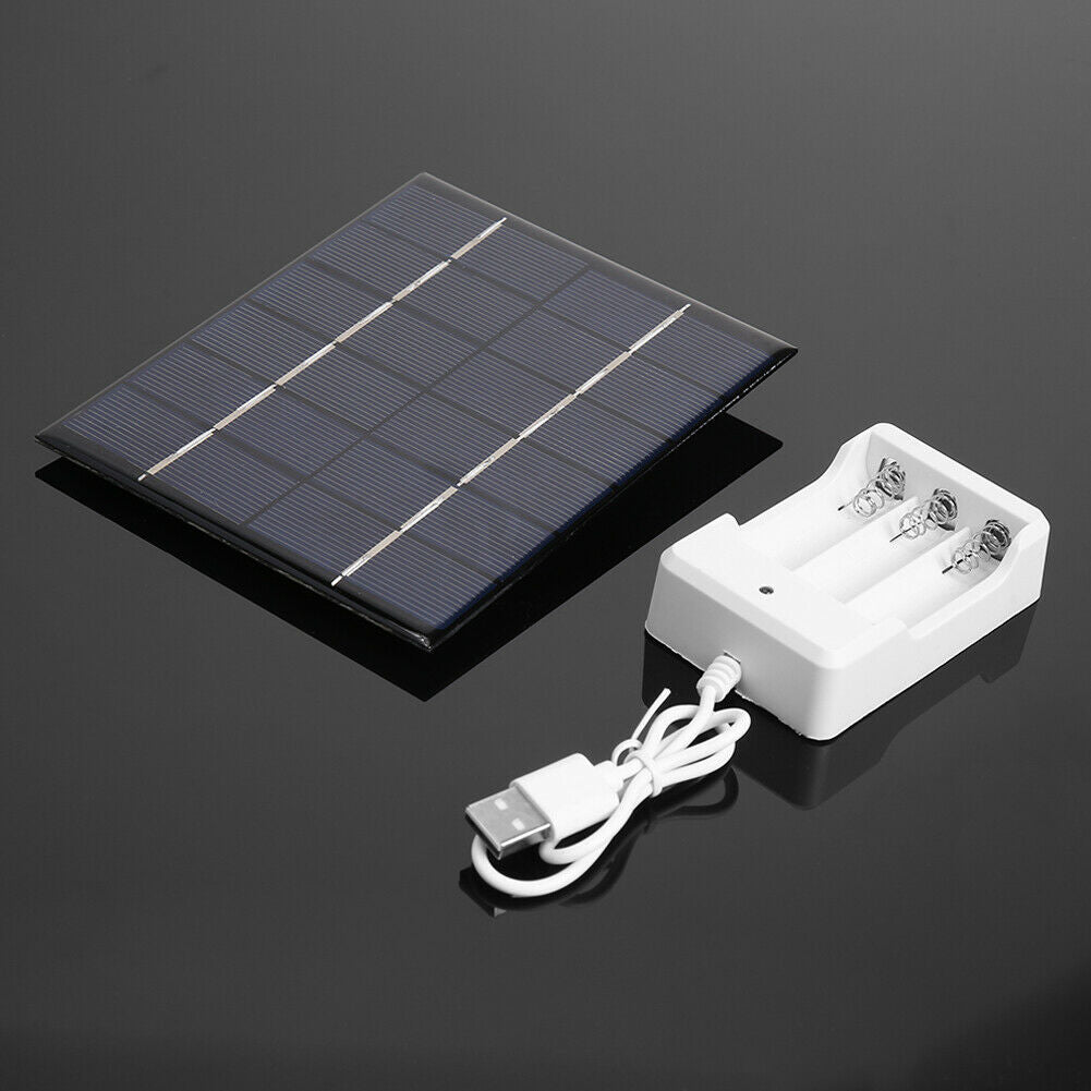 2W 6V USB Output Solar Battery Charger + AA Rechargeable Battery Charger @
