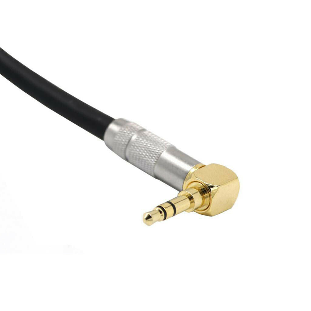 90 Degree 3.5mm Male to 6.35 Female Stereo Audio Extension Cable Cord Earphone
