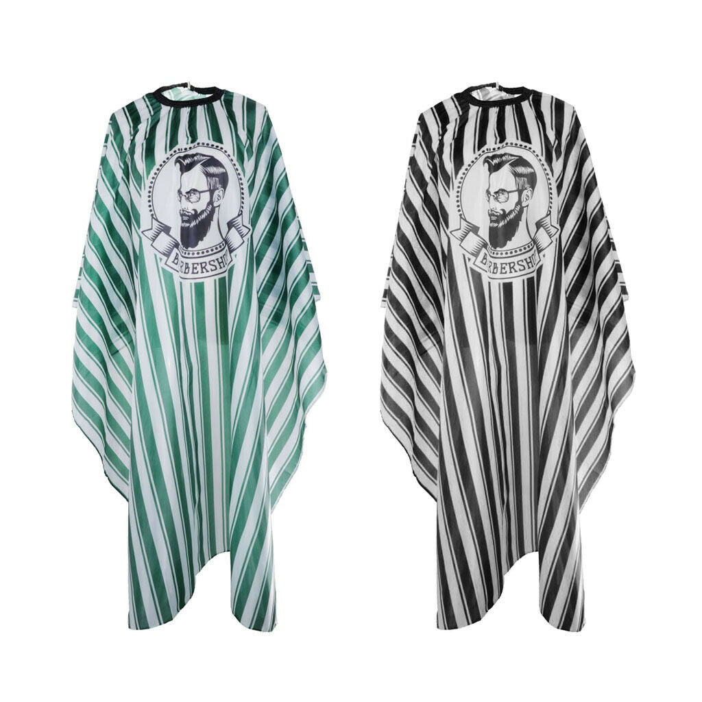 2 Pieces Nylon Stripe Hairdressing Cutting Cape Styling Salon Cape Cloak