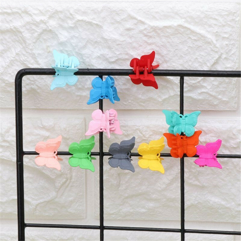 20pcs Mini Hair Claws Candy Colour Hair Clips Butterfly Hair Clamps Accessories
