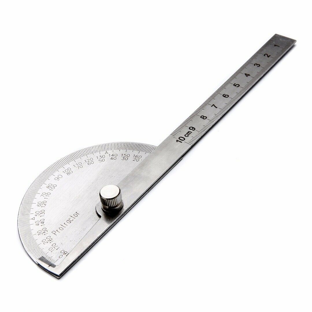 180 degree Protractor Angle Finder Arm Stainless Steel Measuring Ruler Tool