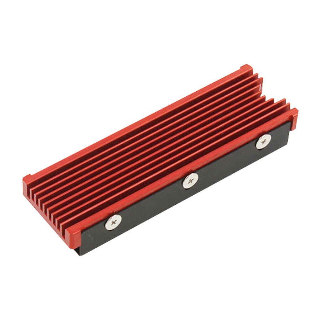 Double-Sided Aluminum Heatsink for PCIe NVMe M.2 SSD with Thermal Pad-Red