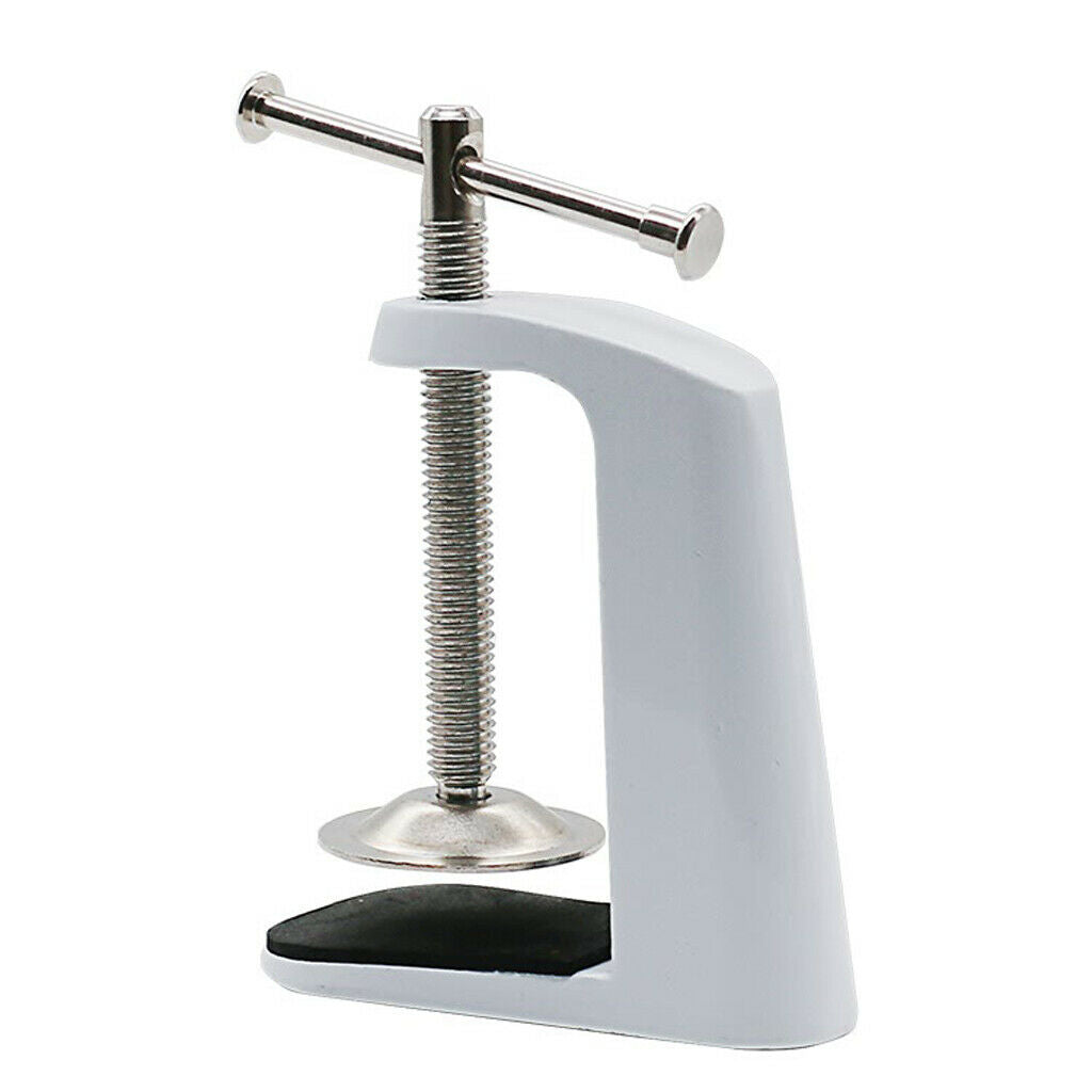 Metal Adjustable Arm Desk Clamp Table Lamp Clip Holder Stand White