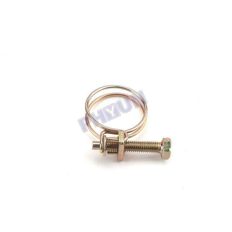 42x Double Wire Hose Clamps Pipe Clips Screws Bolts w/ Bolts Locking 6 Sizes