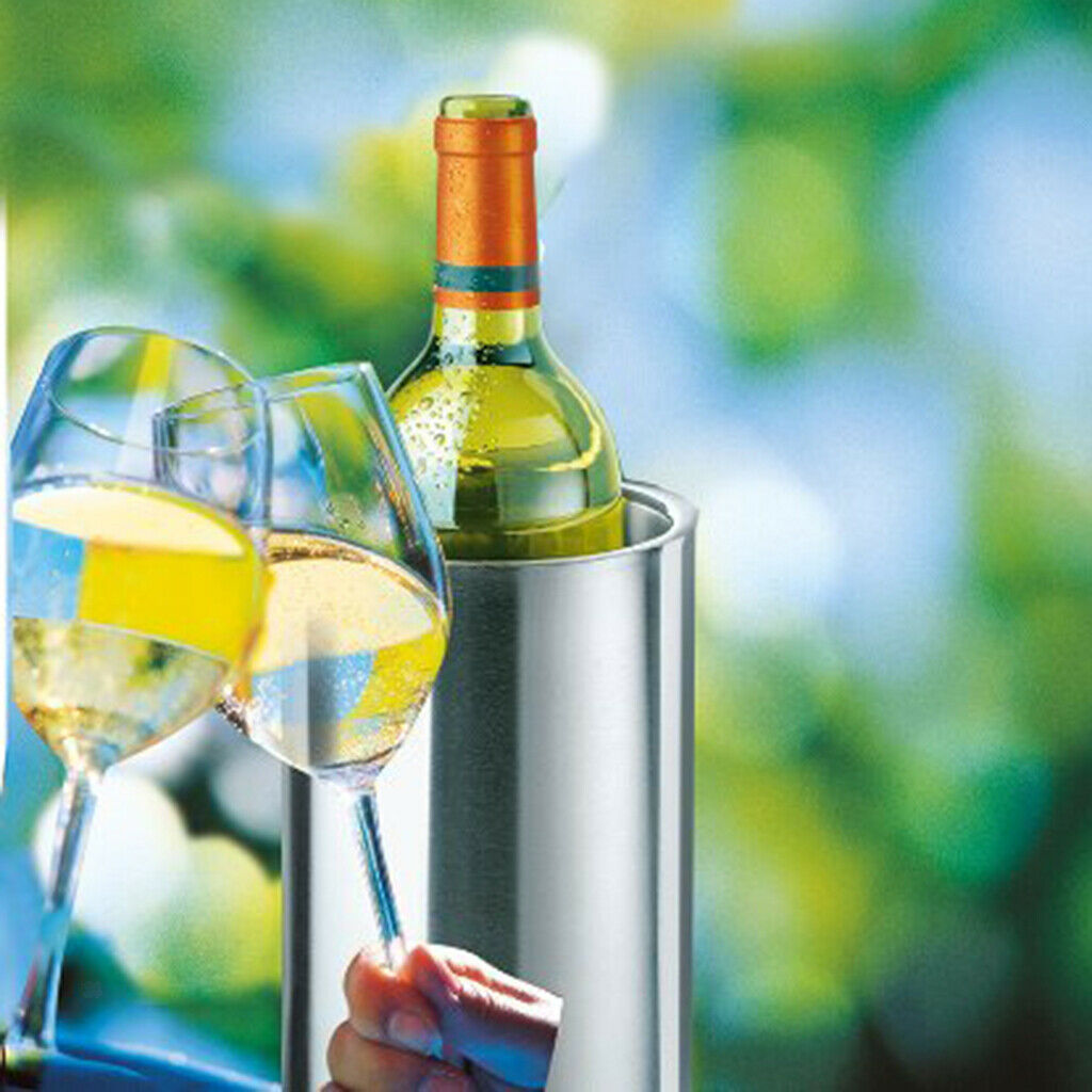 2PCS 2.5L Thickened Stainless Steel Champagne Ice Bucket Wine Cooler Chiller