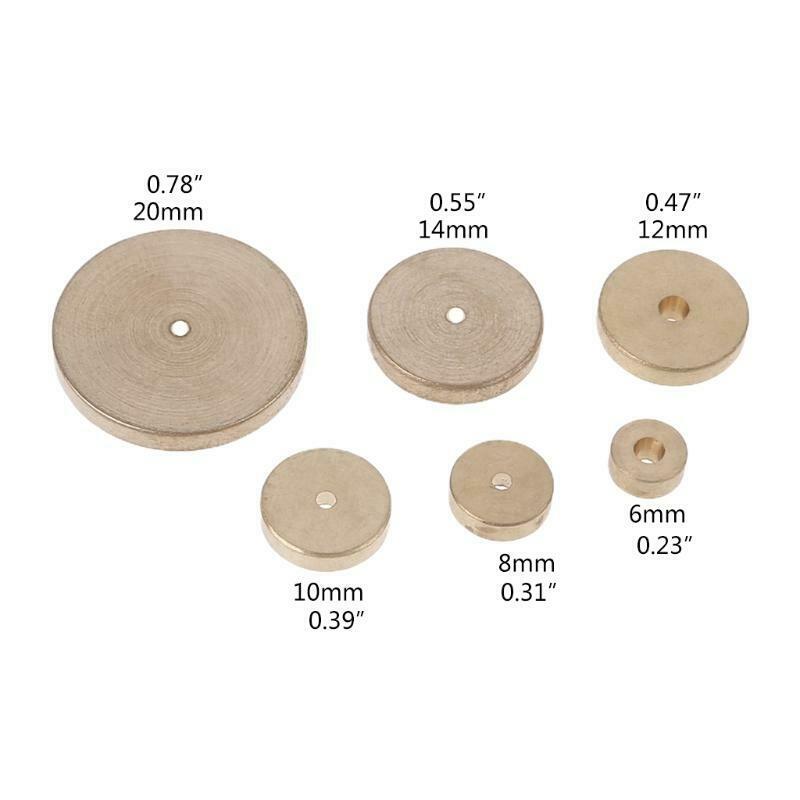 6 Pcs Leather Sizing Round Gauge 0.2"/0.3"/0.4"/0.5"/0.6"/0.8" Edge Distance