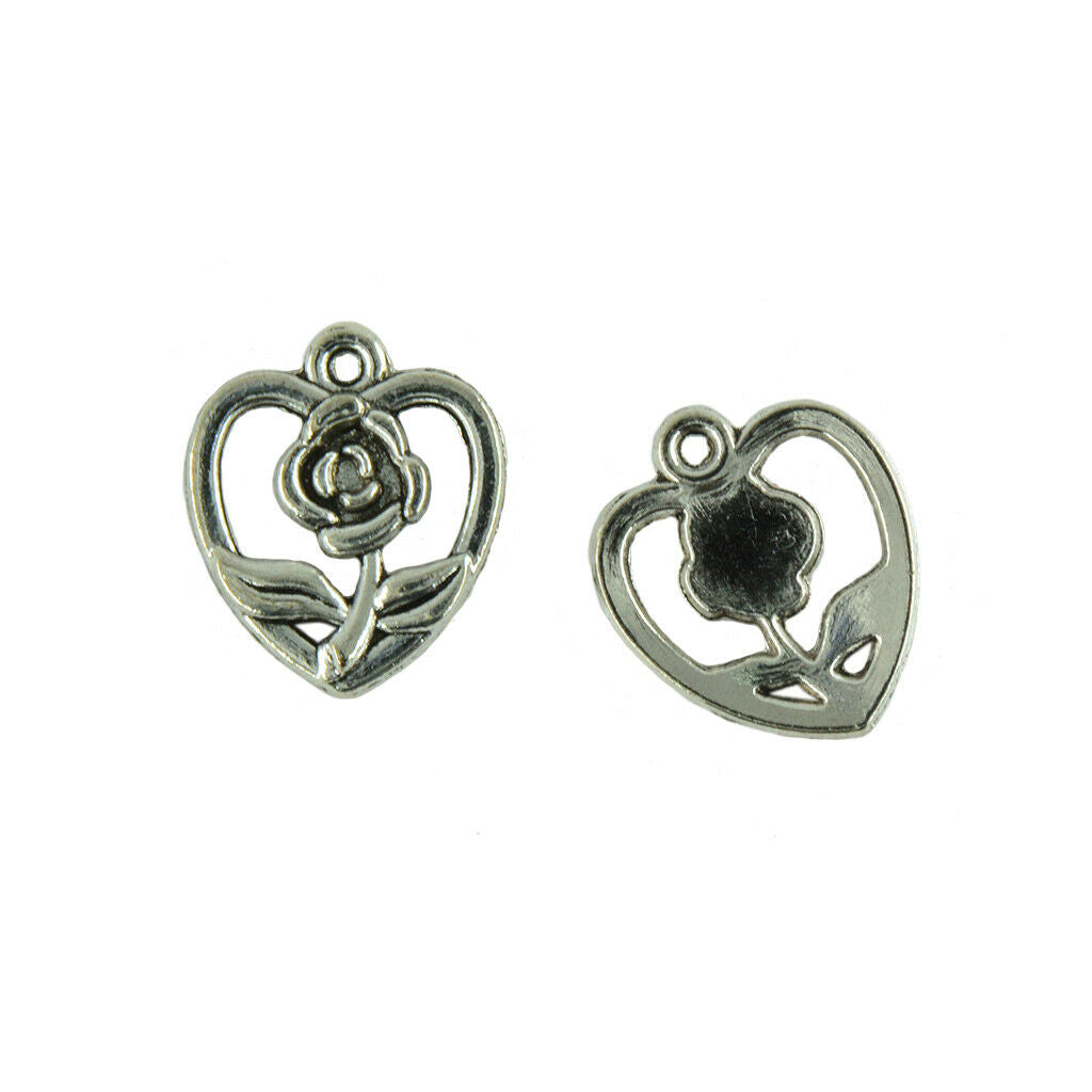 DIY Jewelry Making:Exquisite 50pcs Heart Pattern Dangle Pendant For Necklace