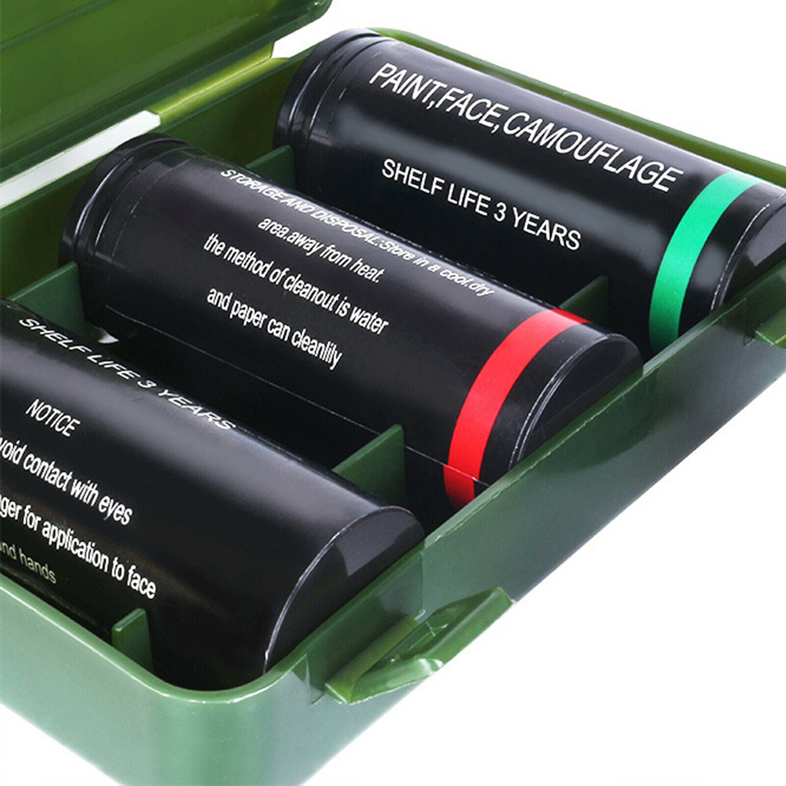 3Pcs Jungle Face Paint Stick Camo Professional Woodland Face Body Paint Tube for