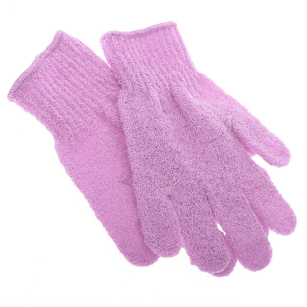 1 Pair Exfoliating Bath Glove Shower Skin Care Scrubber Massage Clean Pink