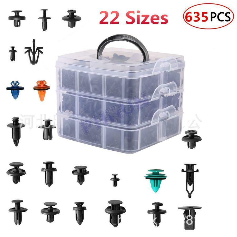 635 Pcs 22 Sizes Car Fasteners Automotive Fender Door Repair Rivets Universal