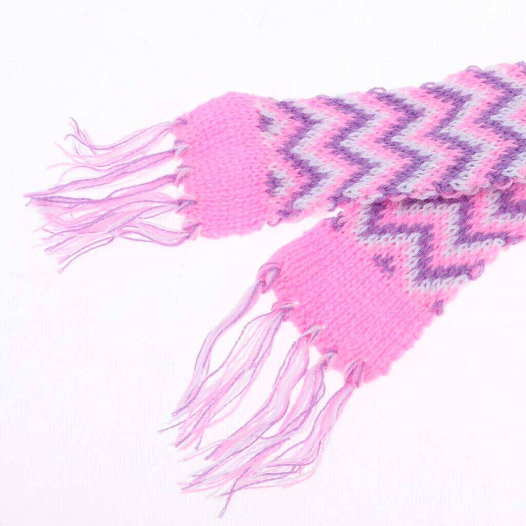 Lovely Hand Knitted Scarf with Striped Tassels for 18 Inch American Wrist AG