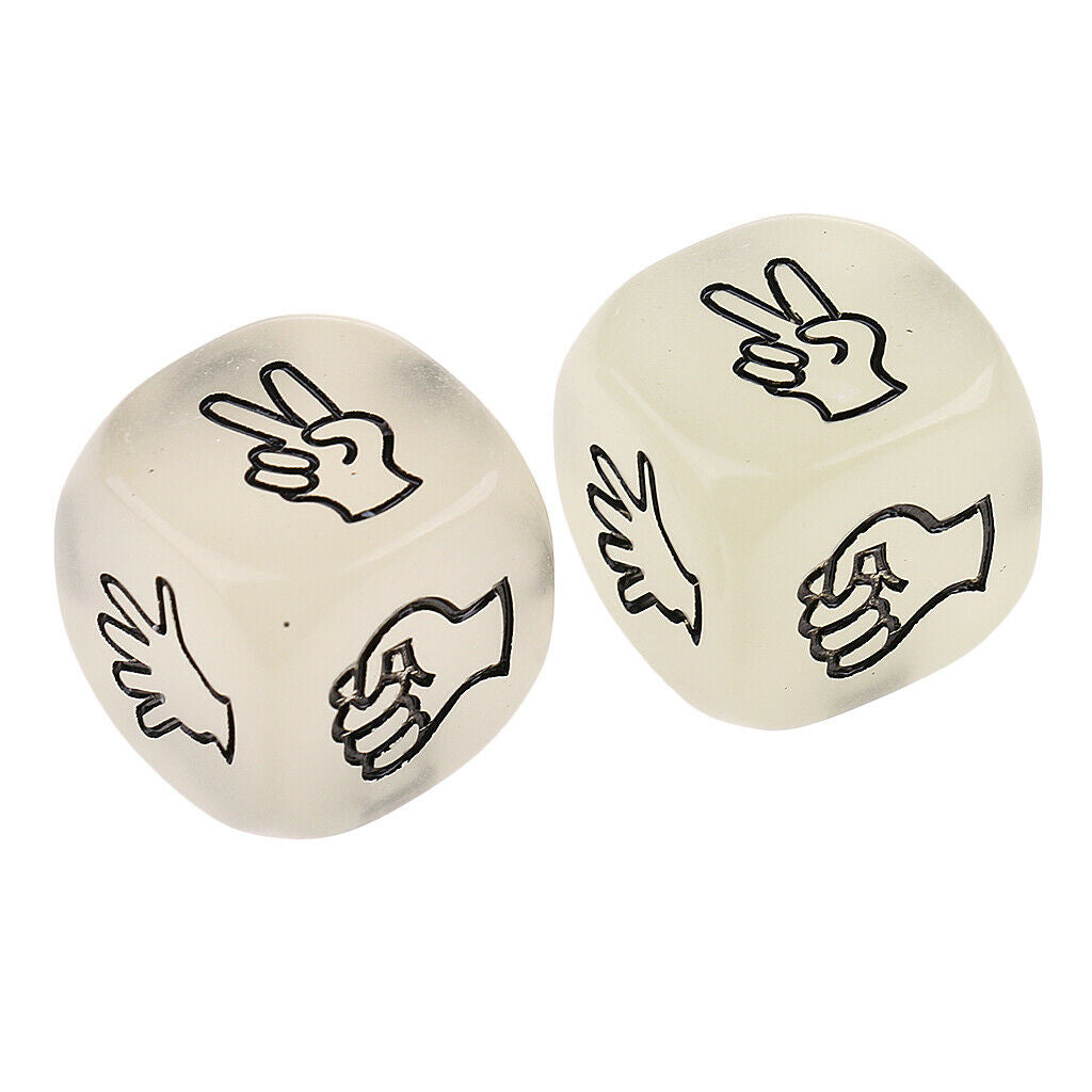2Pcs Funny Dice Rock-Paper-Scissors for Board Game Dices Set for D&D RPG MTG