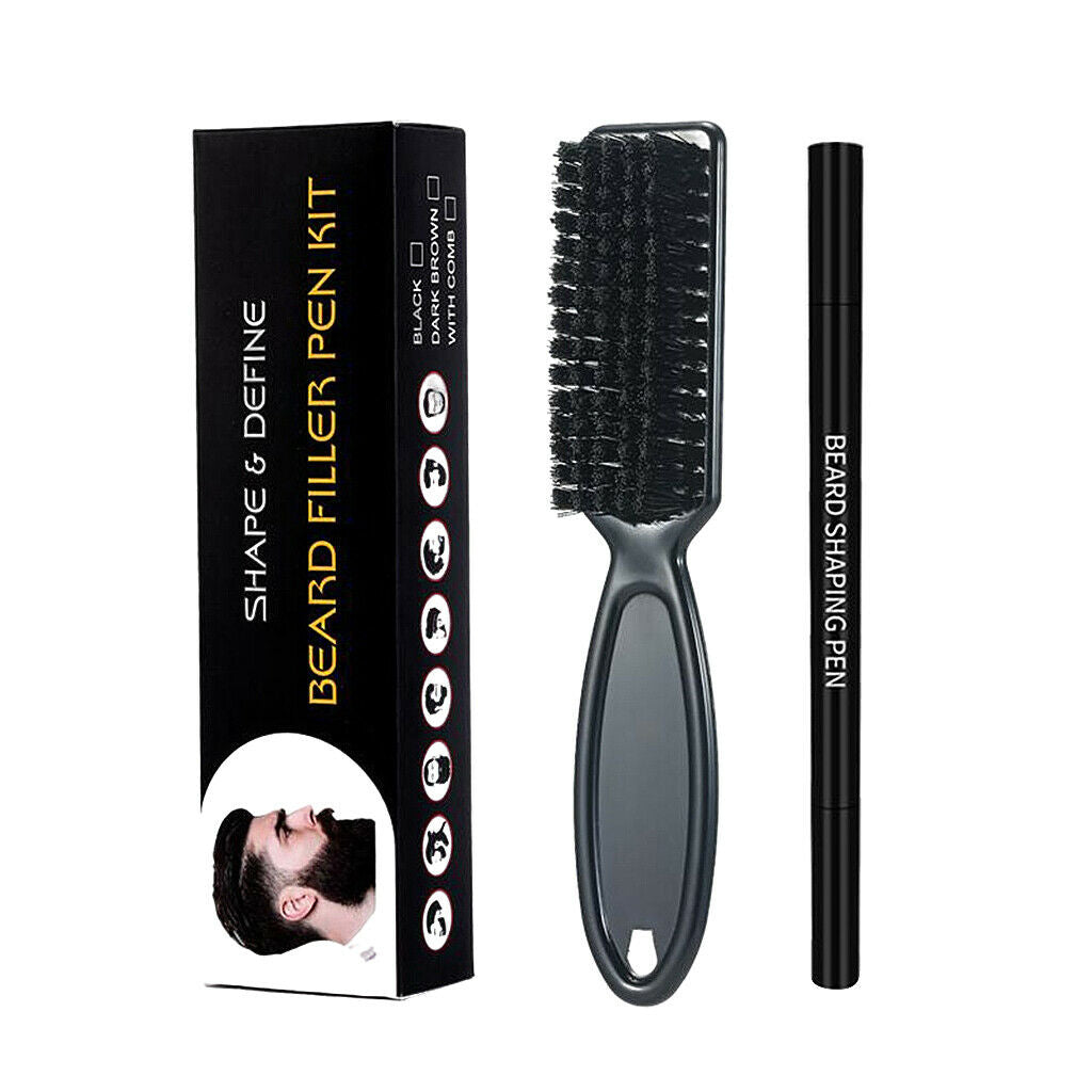 2 in 1 Natural Moustache Eyebrow Beard Filler Pen Sharpen & Define Beard