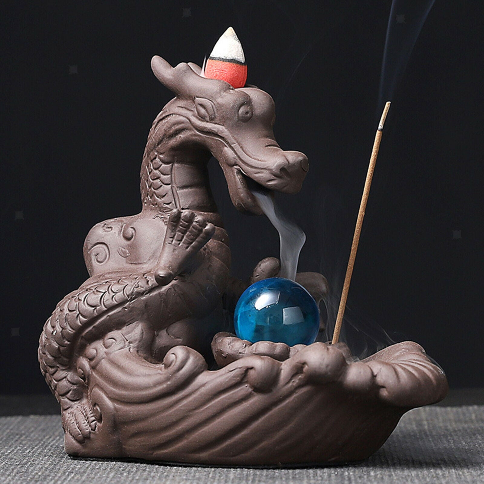 Chinese Style Incense Burner Waterfall Backflow Cone Censer Decor Craftwork