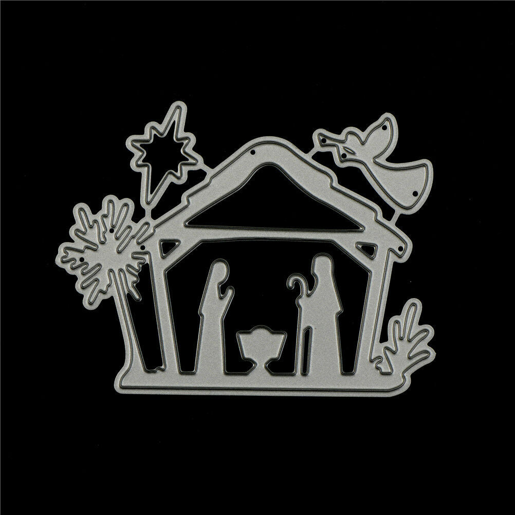 Pious Jesus Nativity Coconut Tree Cutting Dies Scrapbooking Photo Albu.l8