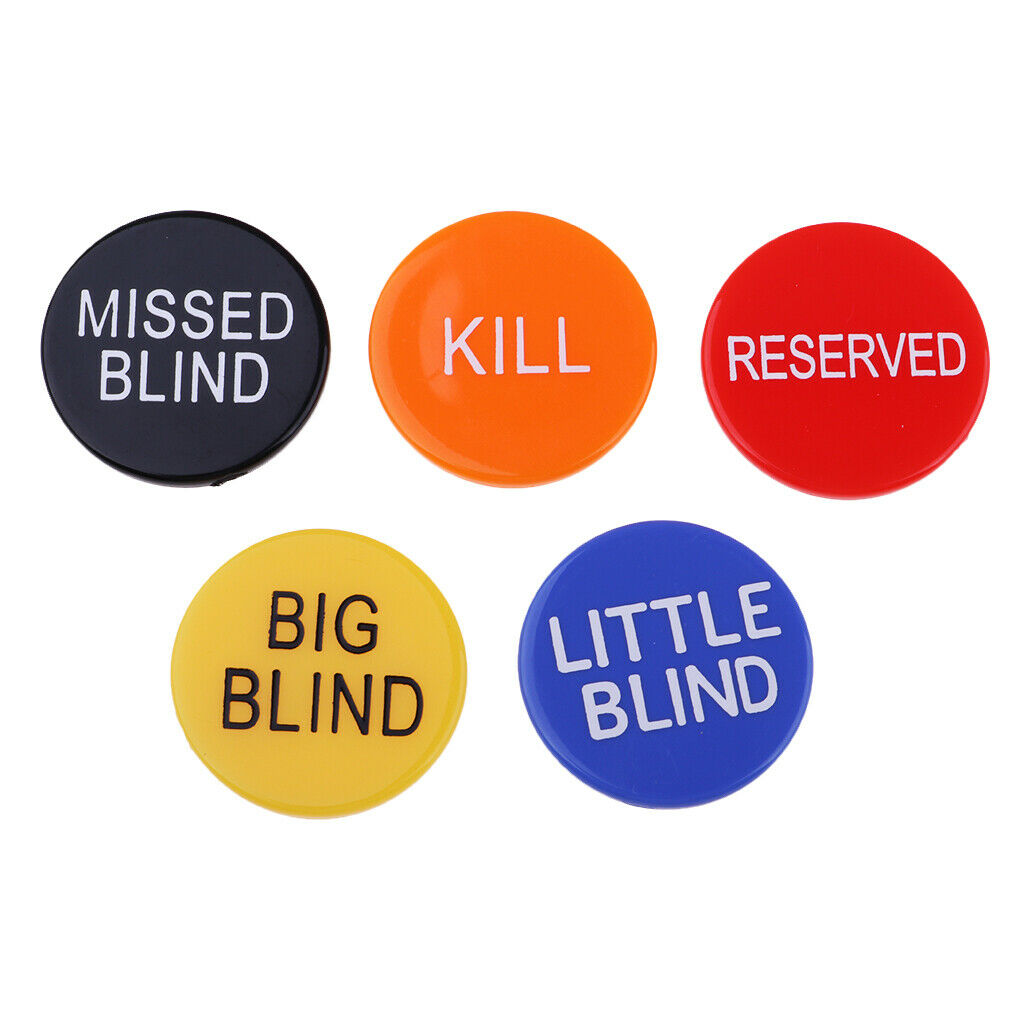 Collectibles 5 Pieces Texas Casino Poker Game Delaer Buttons 3 Cm / 1.18 Inches