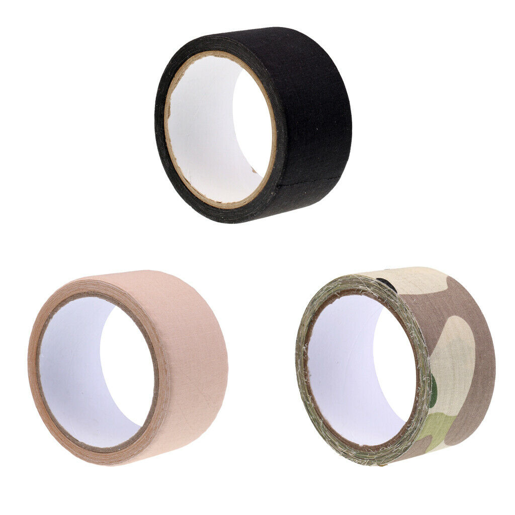 10m X 4.9cm Waterproof Camouflage Tape Fabric Hunting Tapes Accessories, 3 Rolls
