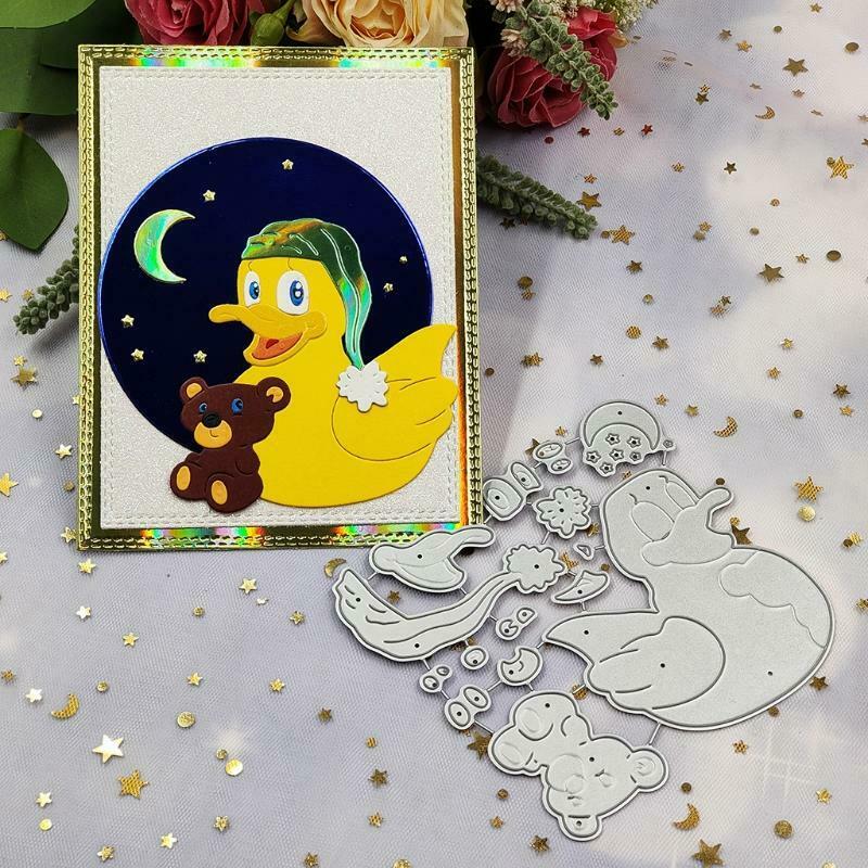 Good Night Duck Star Moon Carbon Steel Cutting Dies DIY Scrapbooking Photo Album