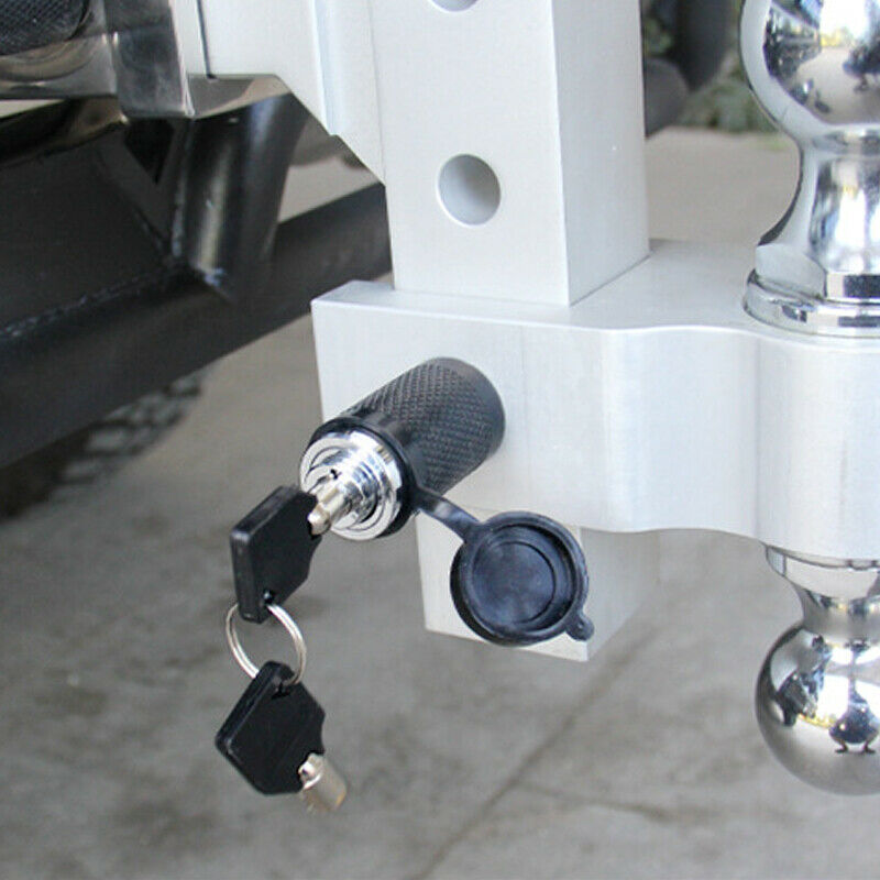 Car RV Square Port Anti-theft Tow Hitch Trailer Arm Coupler Latch Lock with Keys