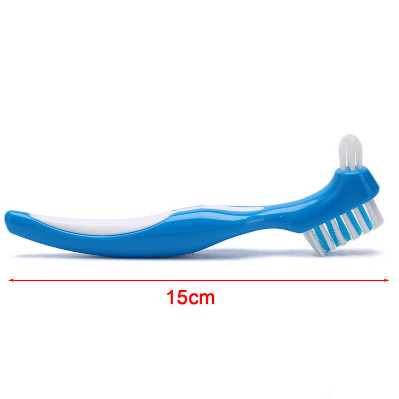 1PCS Denture Brush Non-slip Handle Dual-Head False Teeth Toothbrush DentureA KX