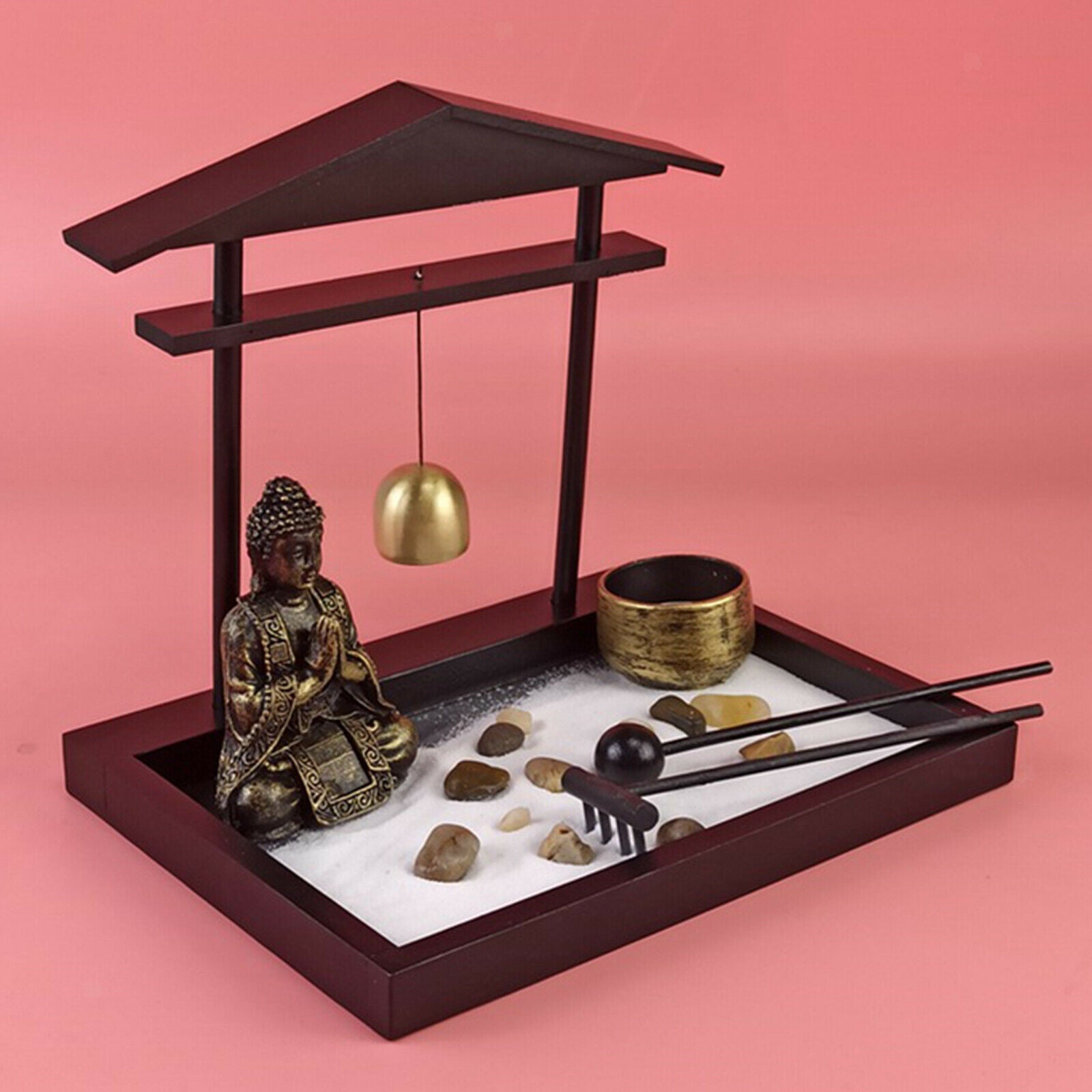 Zen Garden Kit Relaxation Rock Sand Garden for Desktop Stress Reliever