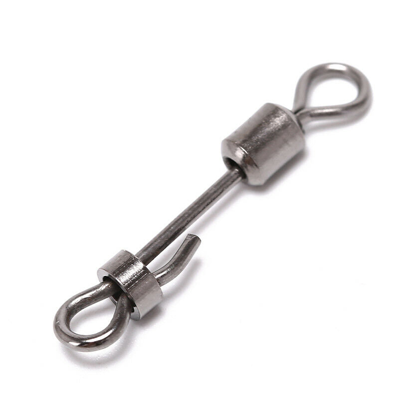 10x Steel Quick Lock Swivels Interlock Snap Fishing Lure Tackles Carp FishinBDA