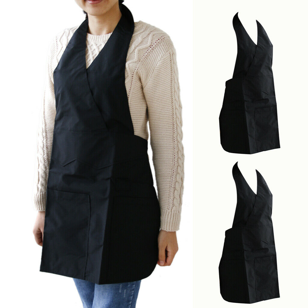 2 Pieces Pro Waterproof Cutting Cape Styling Gardening Apron Cloth Black