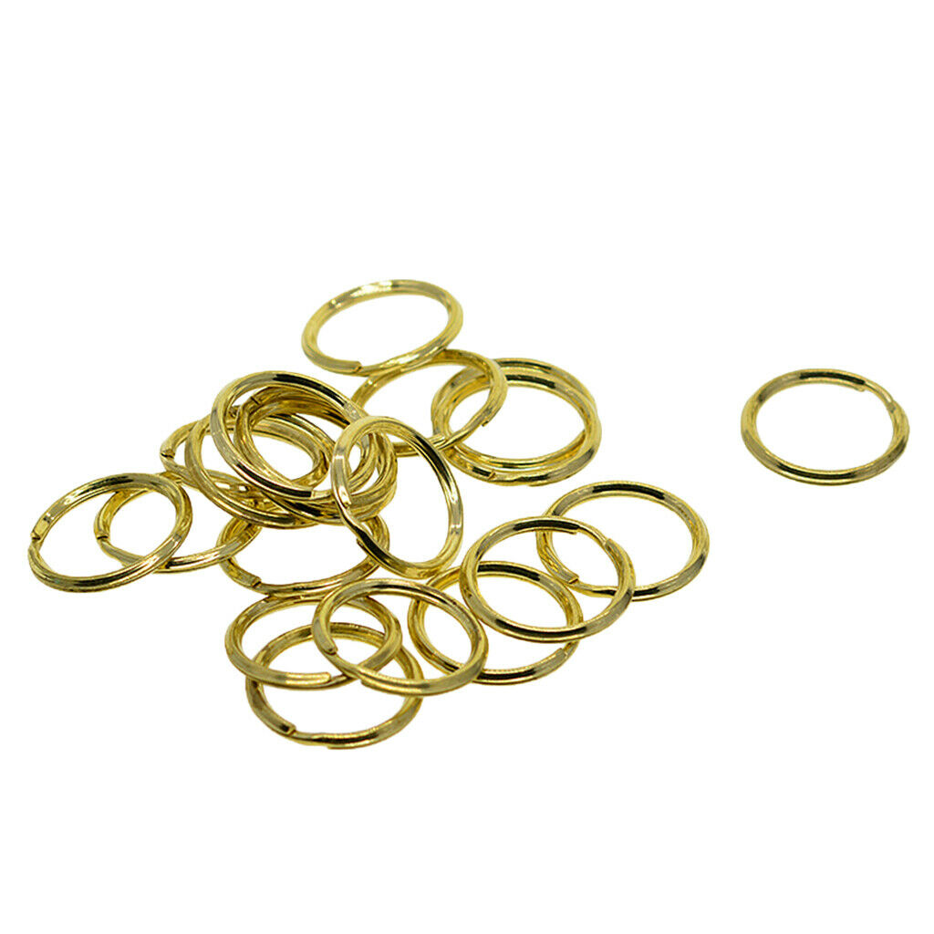 20Pcs Metal Split Ring Keys Ring Chain Holder Jewelry Clasps Hooks Bags 20mm
