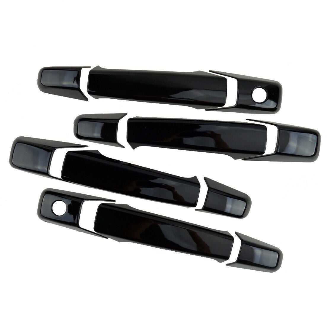1Set Gloss Black Door Handle Cover Trim Fit For GMC Sierra Yukon Tahoe 2007-2013