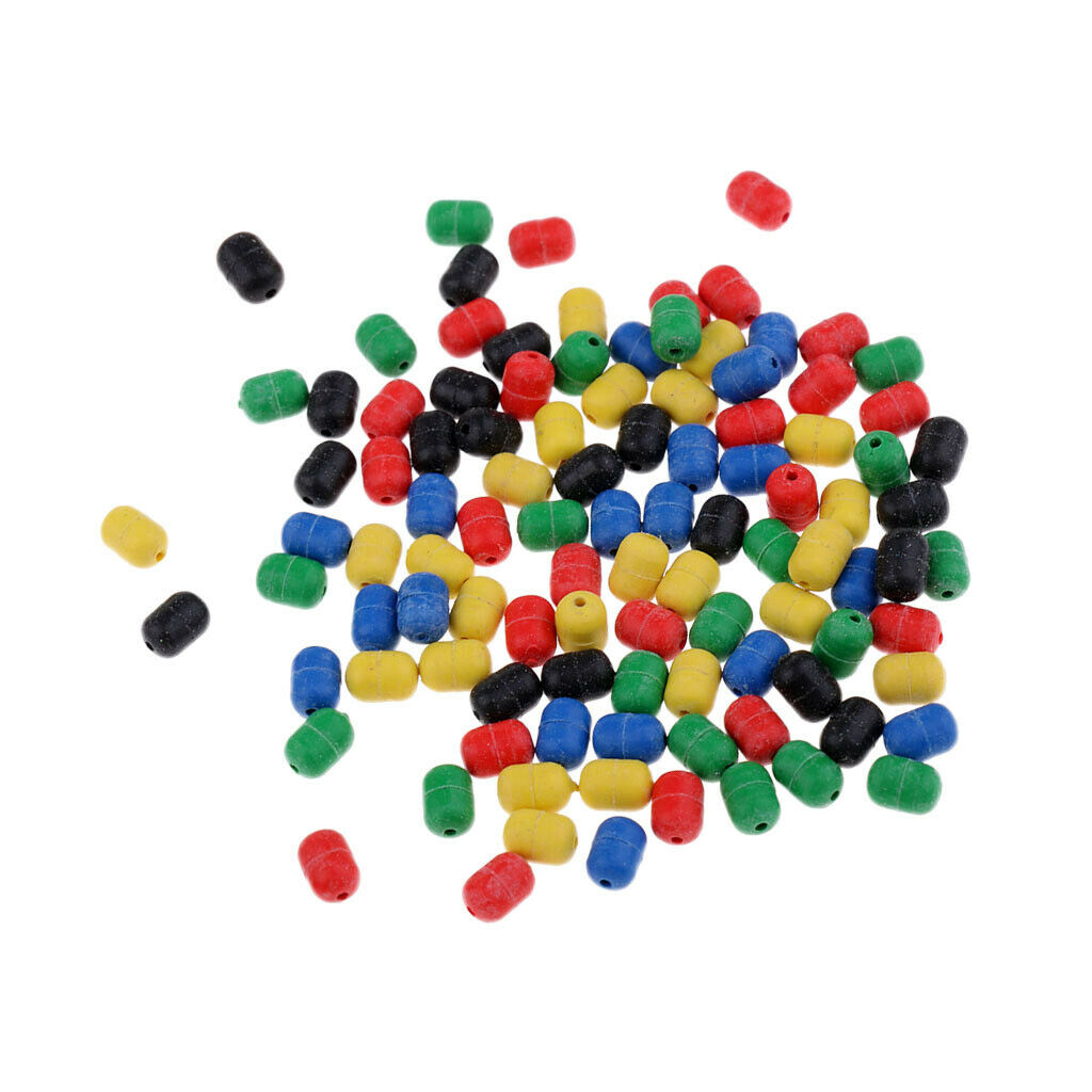 100Pcs Colorful Buffer Beads Rubber Shock Rig Beads Cylinder Carp Fishing Float