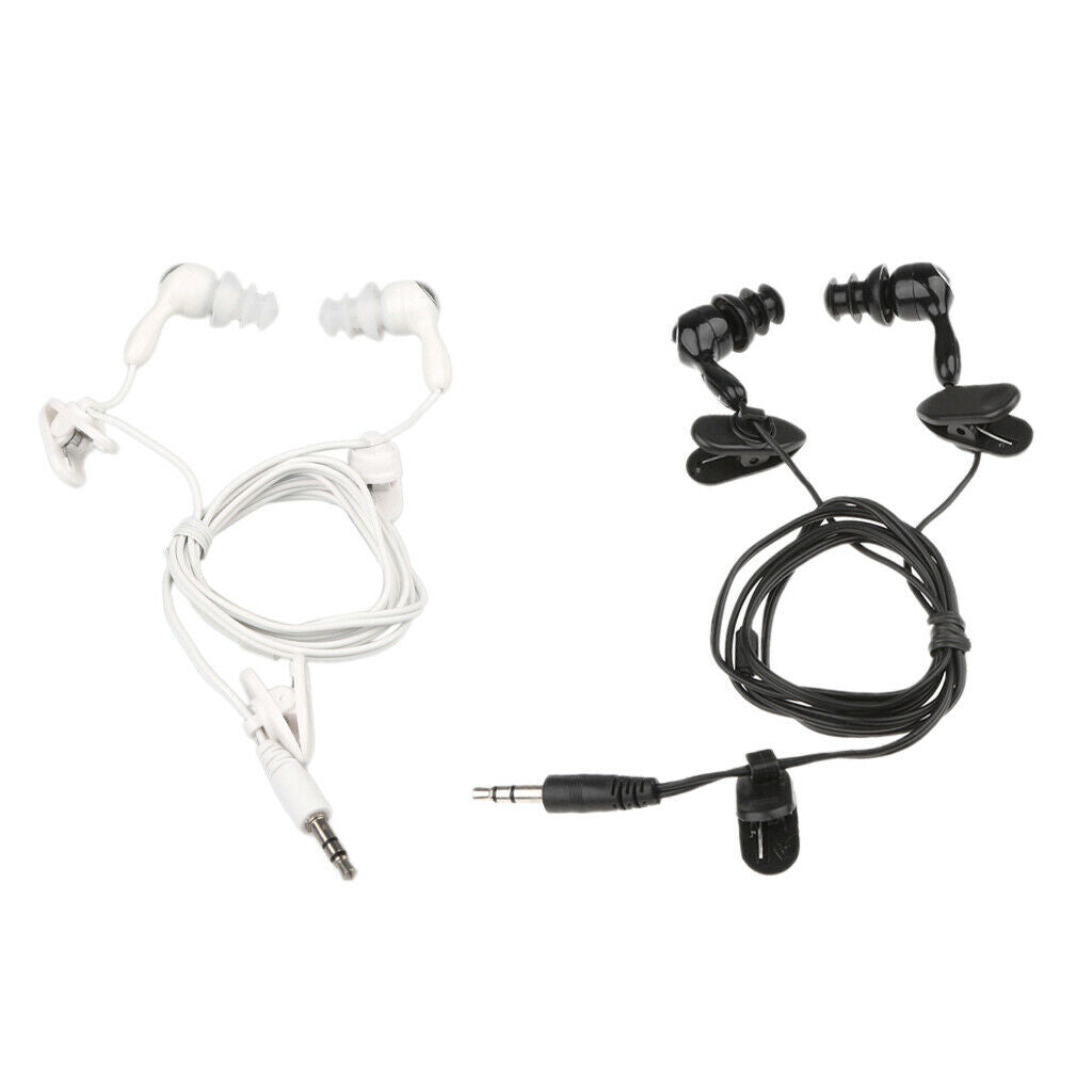 3X Waterproof Earbud In-Ear Headset Stereo Swimming for MP3 Radio iPod White