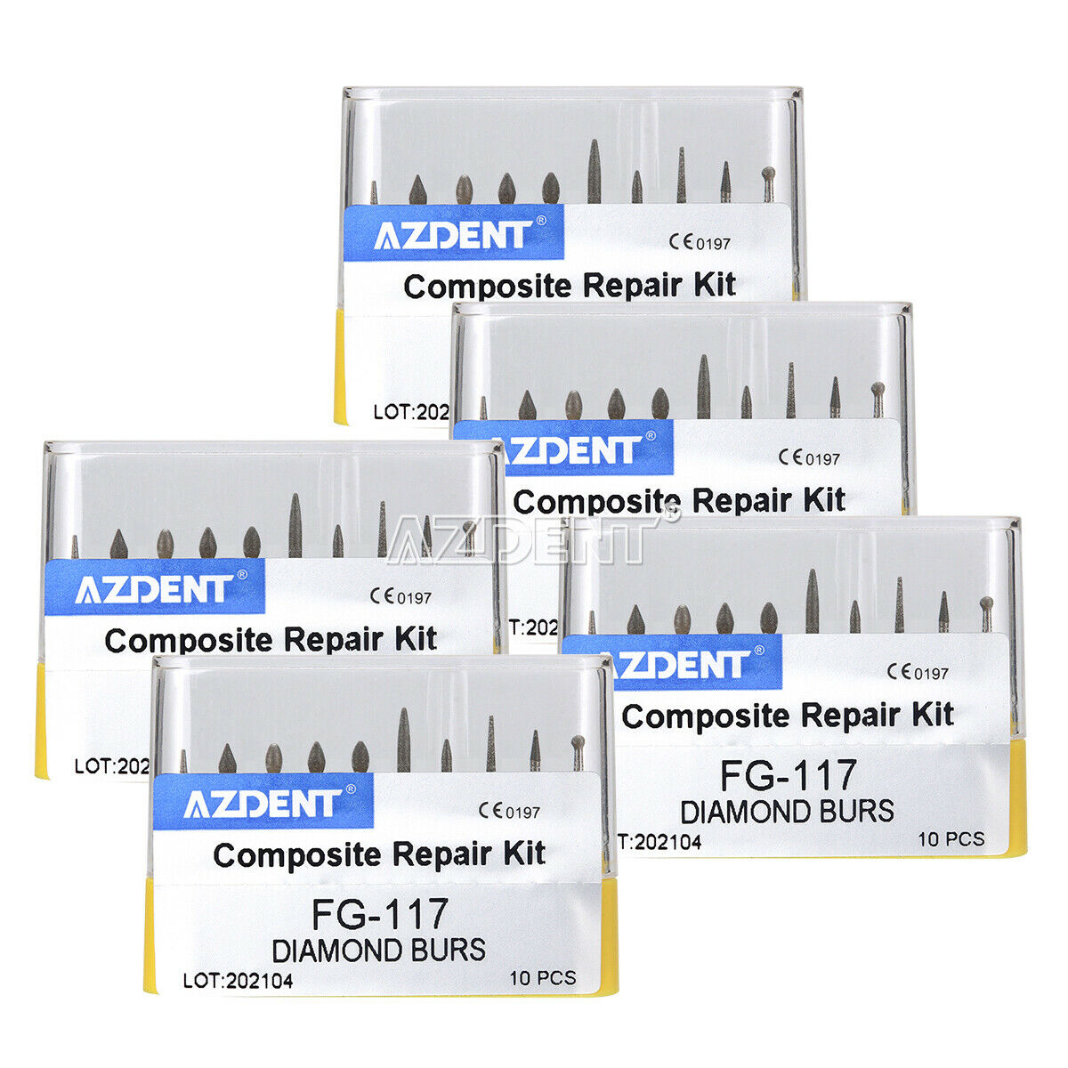 100 X Dental Composite Repair Diamond Burs Drills FG-117 High Speed Handpiece