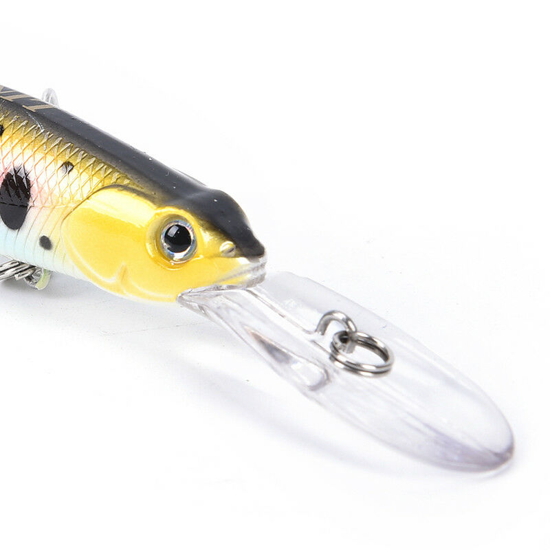 12cm 13.4g Minnow Fishing Lure Slow Sinking Crankabits Wobbler Hook Hard .l8
